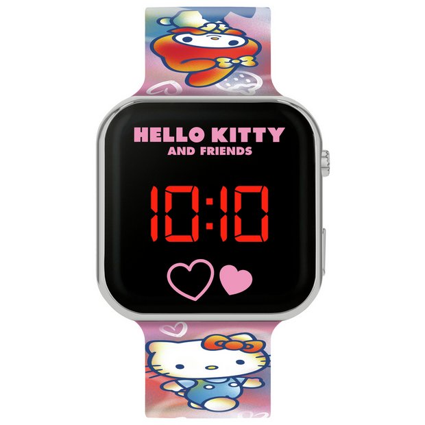 Hello Kitty digital LED watch pink silicone strap, UK version
