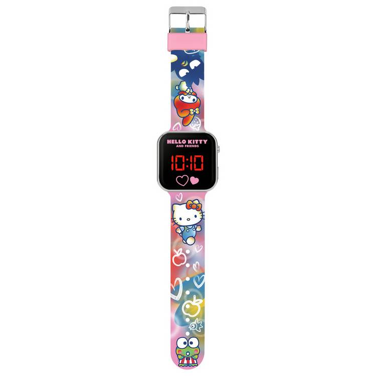 Hello Kitty digital LED watch pink silicone strap, UK version