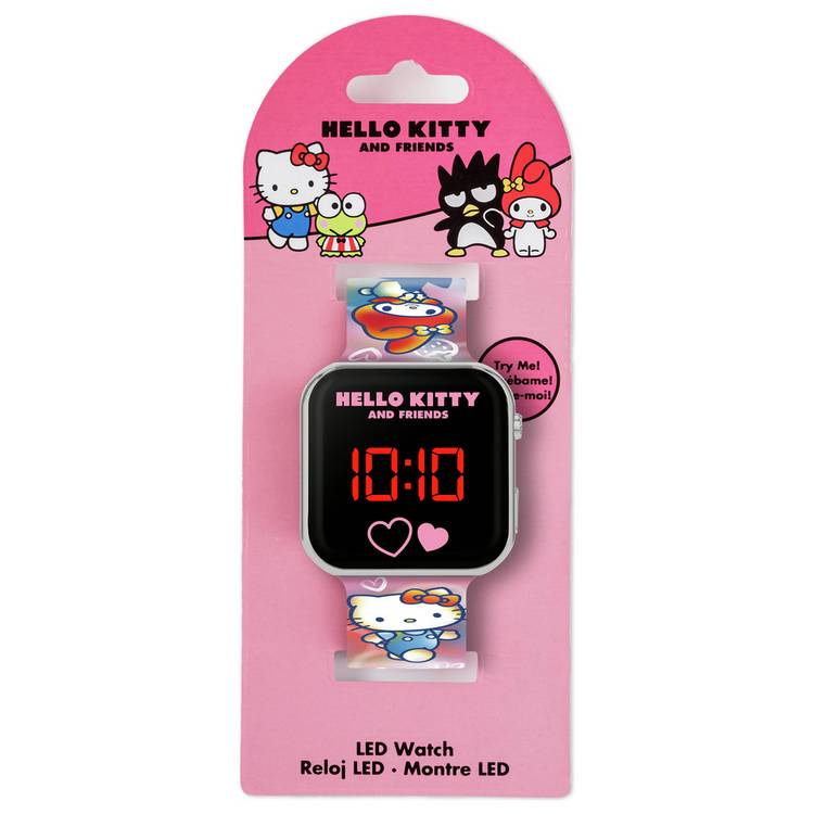 Hello Kitty digital LED watch pink silicone strap, UK version