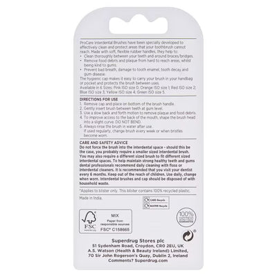 Superdrug Pro Care Interdentalbørster Gul 0,7 mm 6-pakning Tannpleie