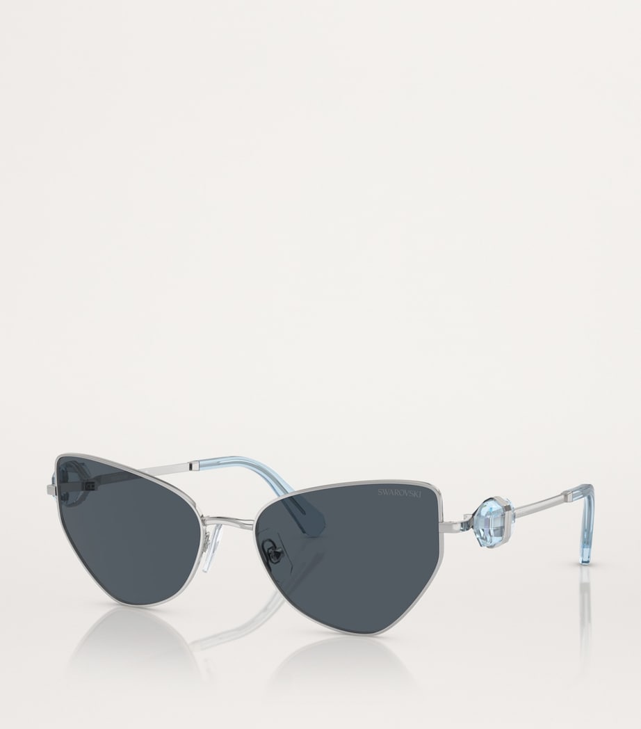 Swarovski metal cat eye sunglasses with crystal accents - British product