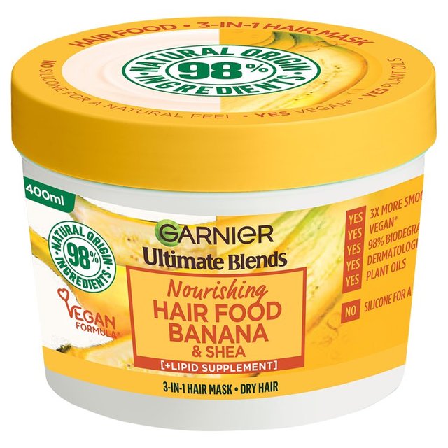 Garnier Ultimate Blends Hair Food Banana 3-in-1 Hair Mask Treatment   390ml GOODS M&S   