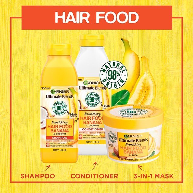 Garnier Ultimate Blends Hair Food Banana 3-in-1 Hair Mask Treatment   390ml GOODS M&S   