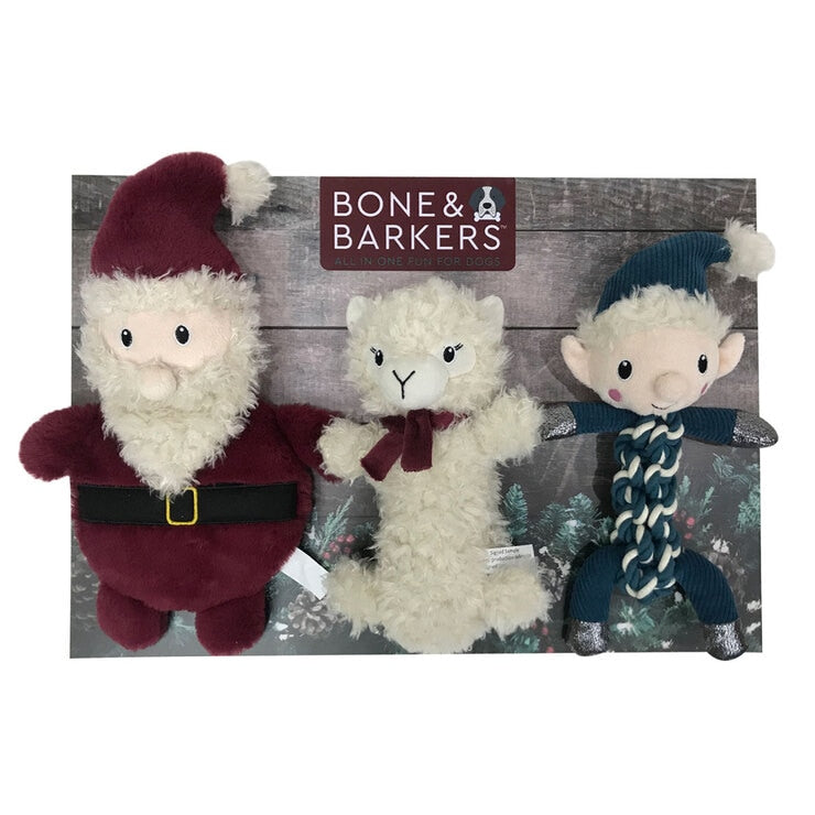 Bone Barkers Seasonal Dog Toy in Llama Design Pack of 3