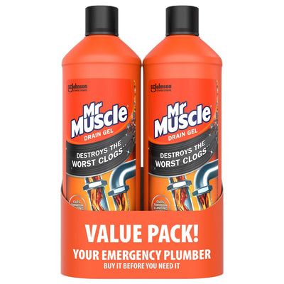 Mr Muscle Kitchen + Bathroom Drain Gel 2 x 1L