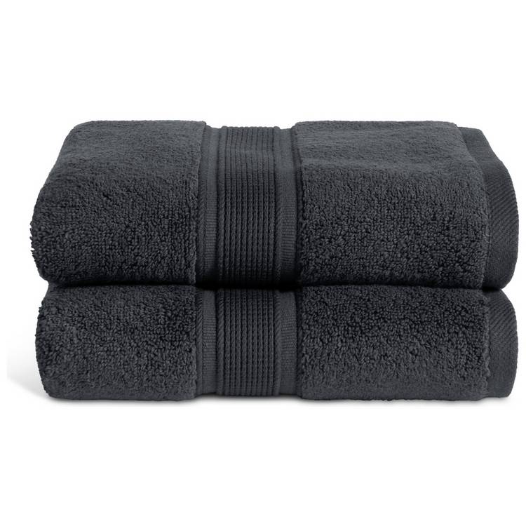 Habitat Supersoft hand towel slate grey 2 pack, imported from the UK