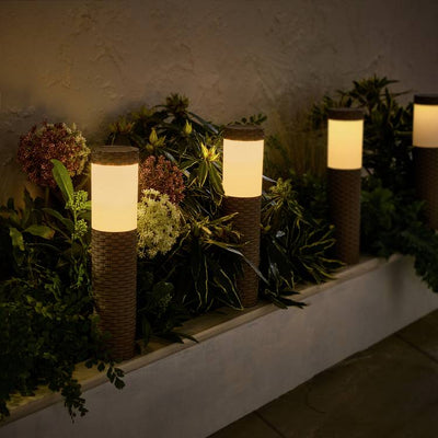 Argos Garden by Solar Faux Rattan Bollard Light Pack of 4 Solar Garden Light- Buy online at McGrocer