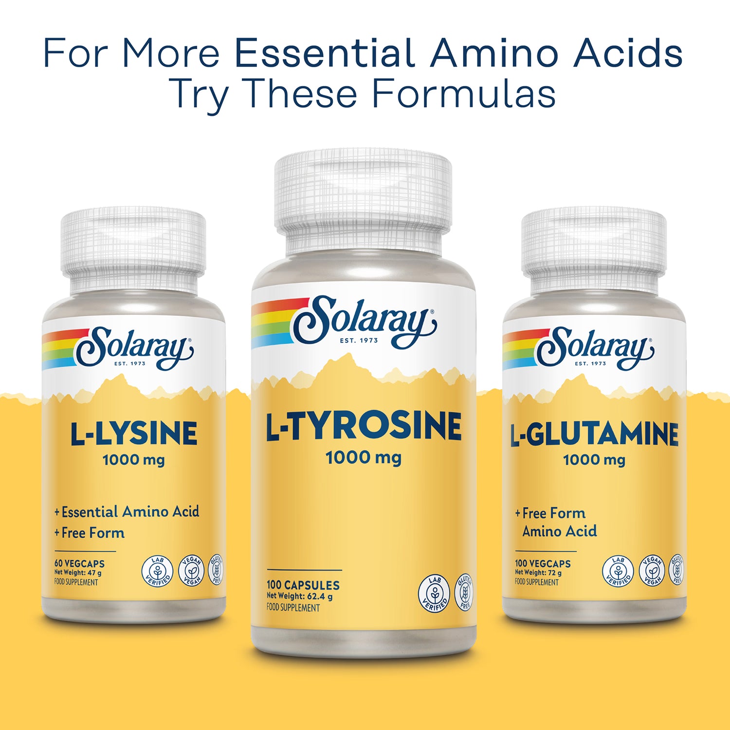 Solaray L-Tyrosine free-form amino acid supplement 60 capsules (British brand)