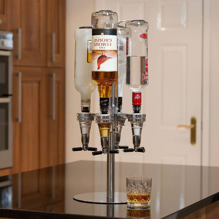 Menkind four bottle bar optic drinks dispenser, UK version