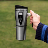 Menkind heated travel mug black 500ml, imported from the UK