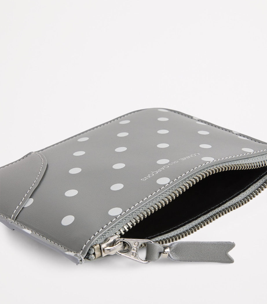 Comme Des Garçons Wallet polka-dot zipped pouch leather (British brand)
