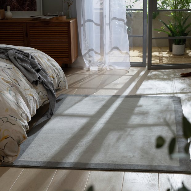 Argos Home grey cut pile rug 120x170cm - British product