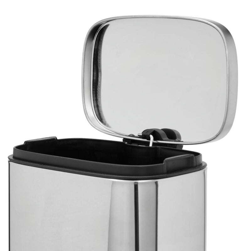 Home rectangular pedal bin 5L chrome, imported from the UK