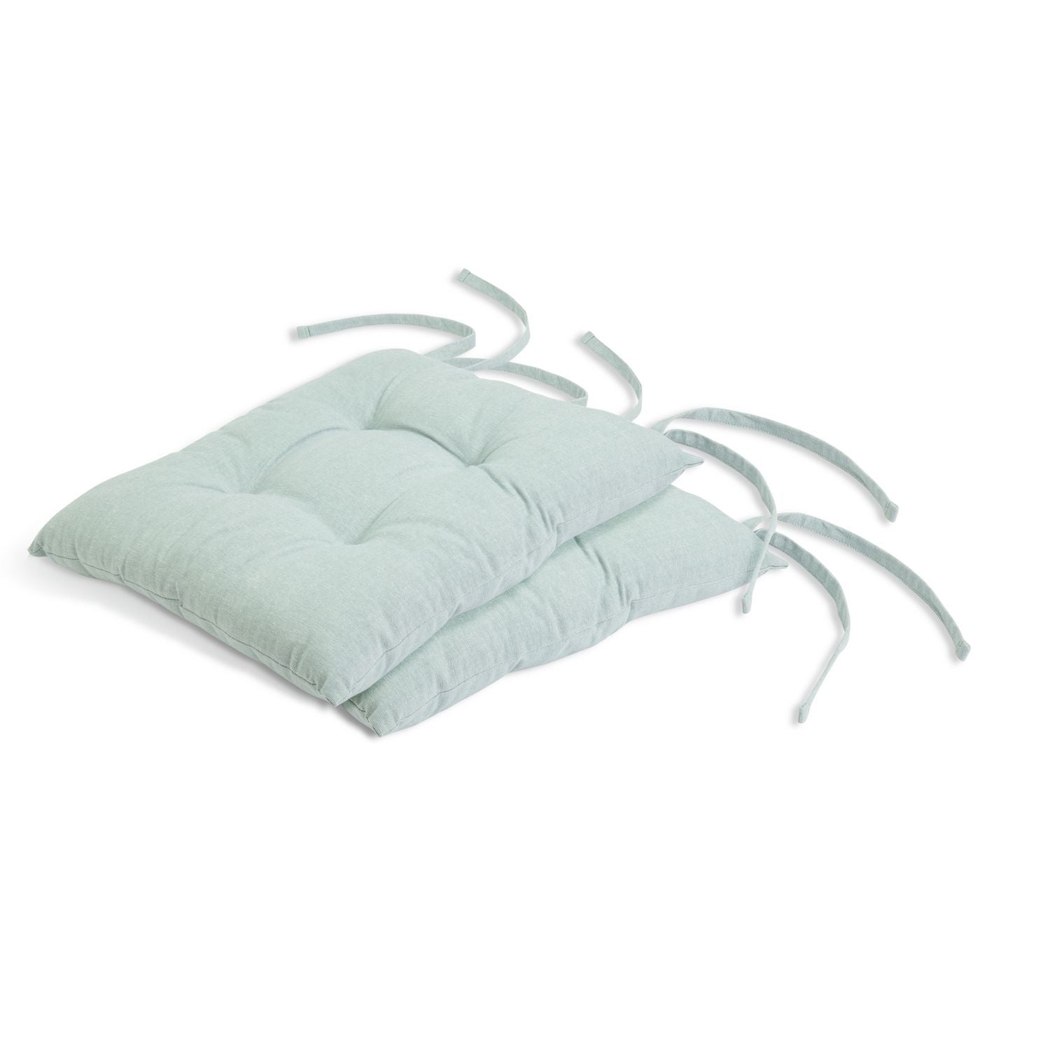 Habitat Chambray seat cushions pack of 2 duck egg 40cm, UK version
