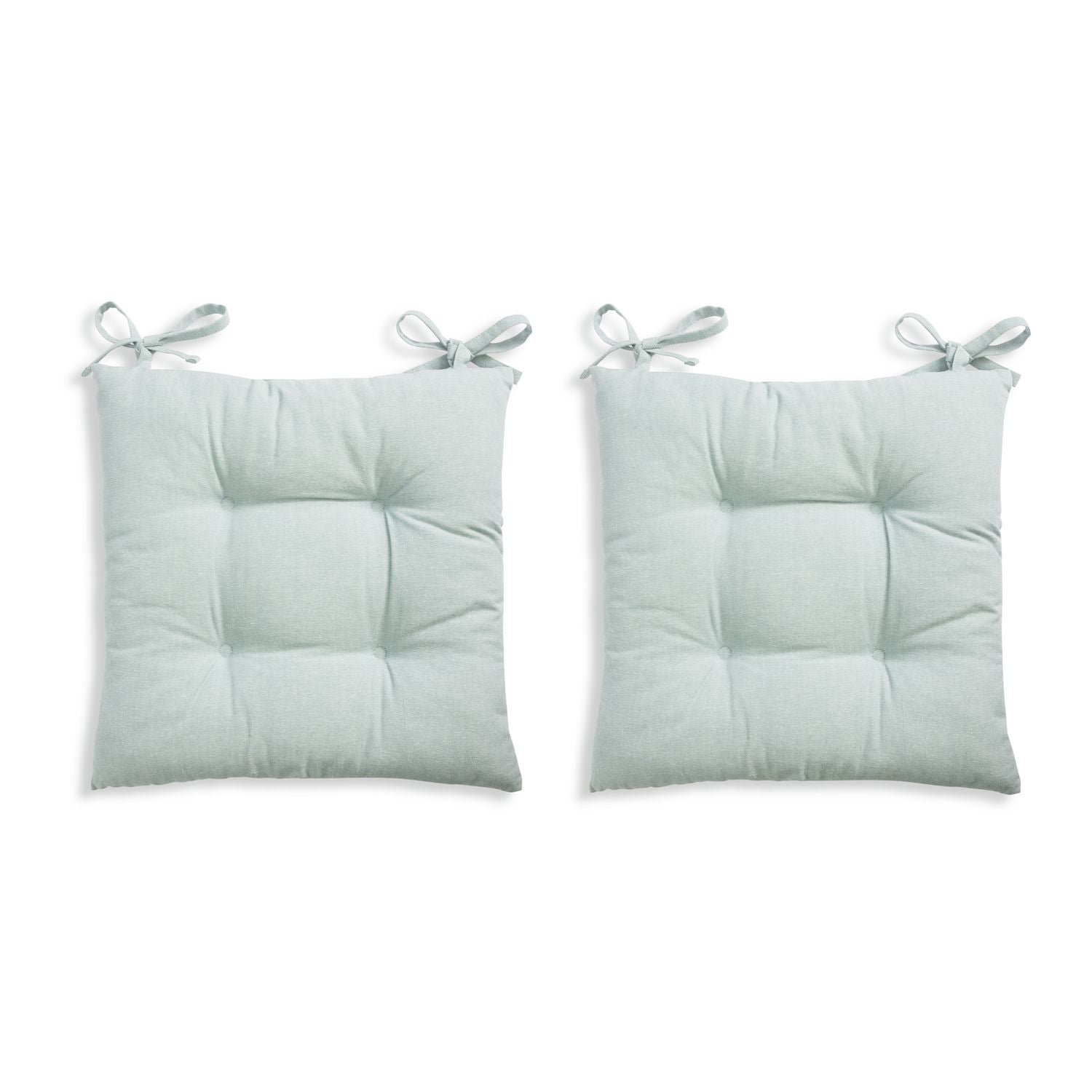 Habitat Chambray seat cushions pack of 2 duck egg 40cm, UK version