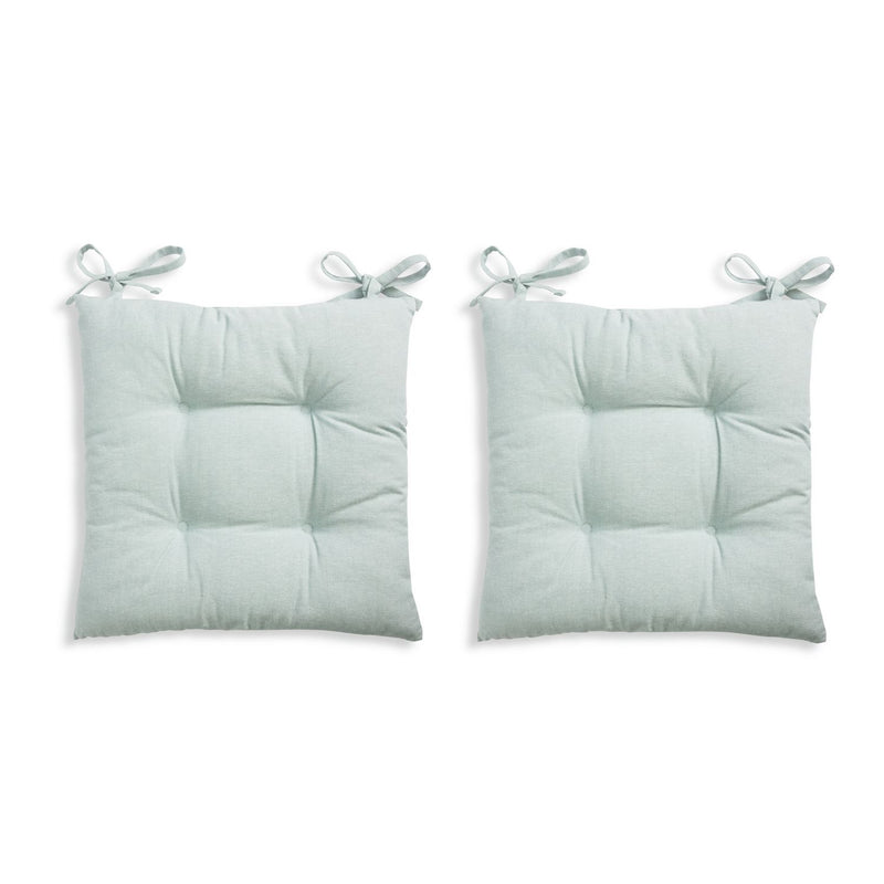 Habitat Chambray seat cushions pack of 2 duck egg 40cm, UK version