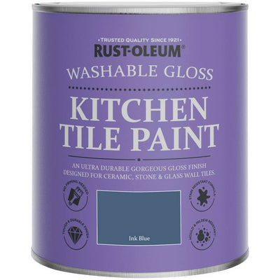 Argos Rust-Oleum Kitchen Tile Gloss Paint 750ml - Ink Blue- Buy online at McGrocer