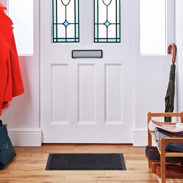 Mighty Mats grey short pile doormat 60x40cm - British product