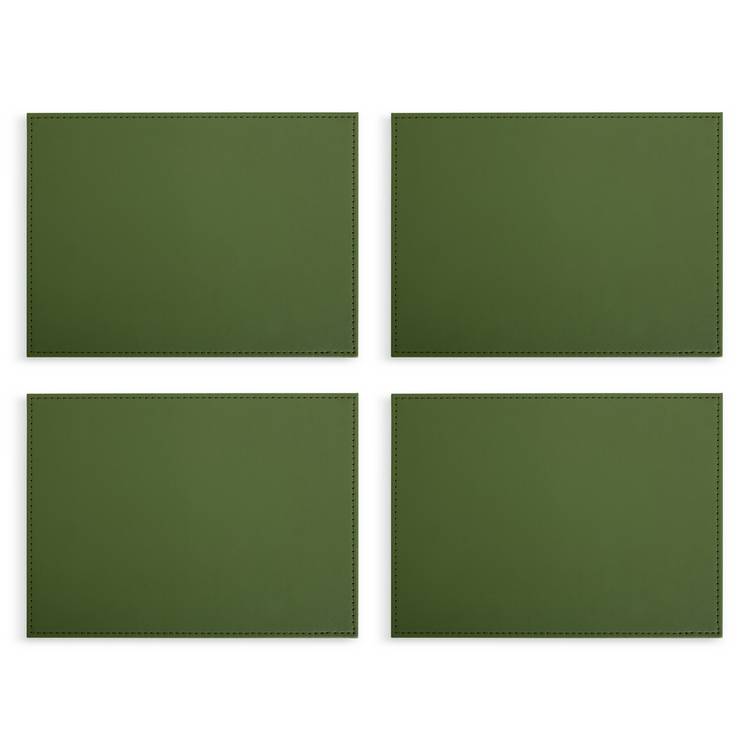 Habitat faux leather placemats and coasters set forest green - British product