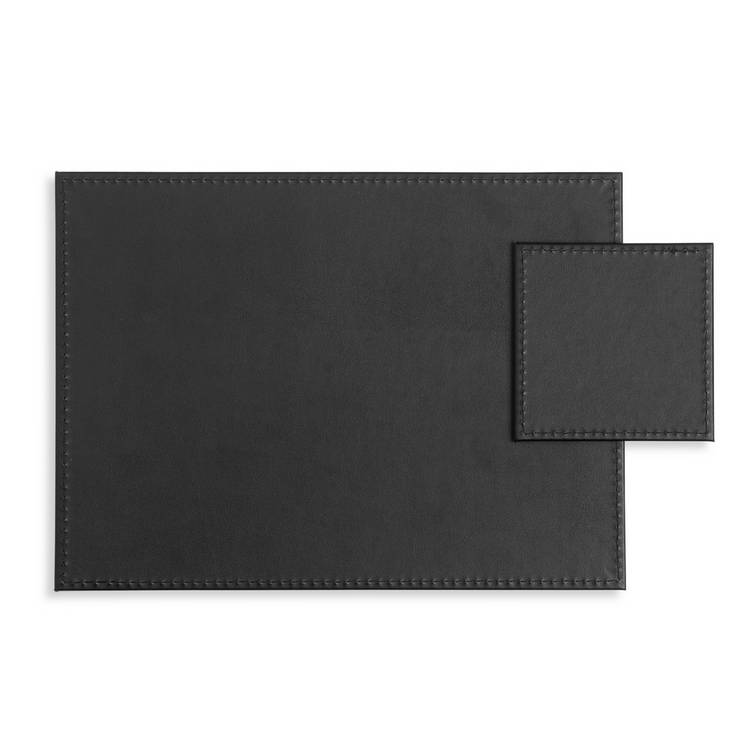 Habitat faux leather placemats and coasters set forest green - British product