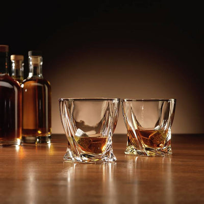 Argos Menkind Twisted Glass Tumblers Set of 2 with Ice Stones 500ml- Buy online at McGrocer