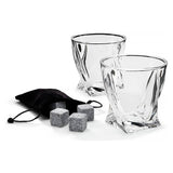 Menkind twisted glass set with ice stones 500ml - British product