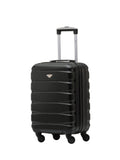 Flight Knight Black Flight Knight 55x35x25cm 4 Wheel ABS Hard Case Cabin Carry On Hand Black Luggage