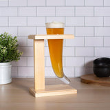 Menkind Viking horn glass with birch wood stand 480ml - British product