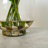 Tree Locate faux flower arrangement in glass vase 65cm - British product
