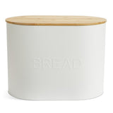 Habitat embossed cream bread bin with bamboo lid (British brand)