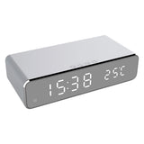 Menkind wireless charging alarm clock silver - British product