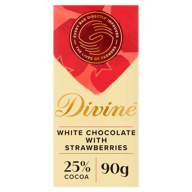 Divine White Chocolate with Strawberries   90g GOODS M&S   