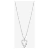 Simply Silver cubic zirconia heart pendant 16 inch chain (British brand)