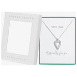 Simply Silver cubic zirconia heart pendant 16 inch chain (British brand)