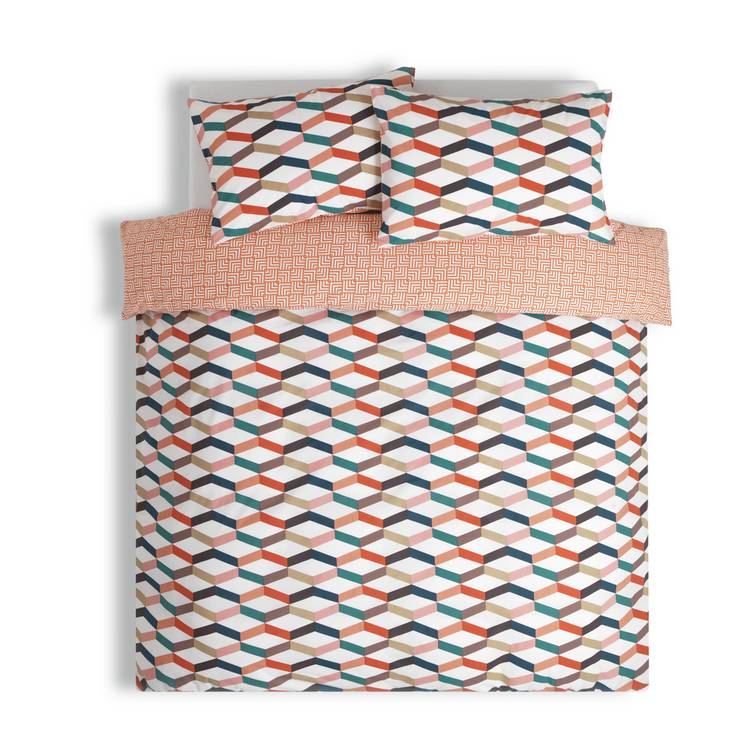 Habitat Geometric ZigZag duvet set single - British product
