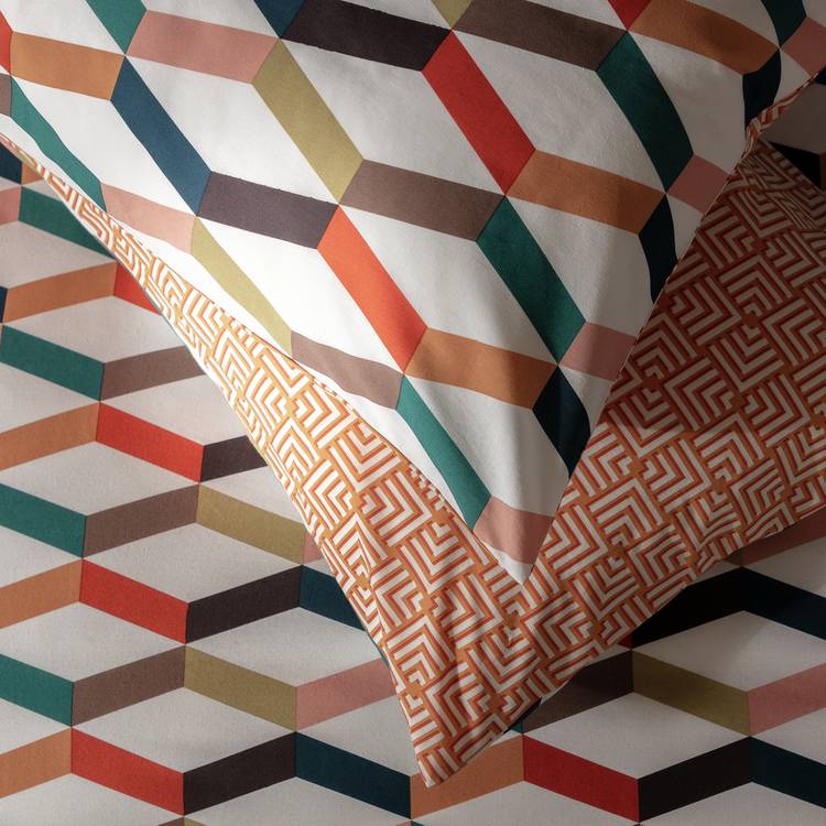 Habitat Geometric ZigZag duvet set single - British product
