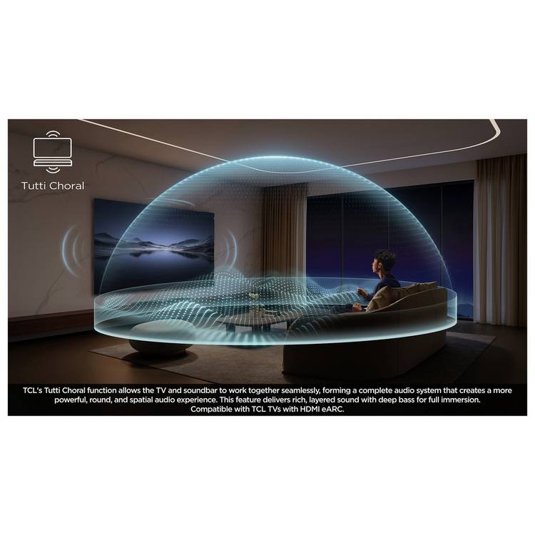 TCL Q75HK 5.1.2 soundbar with wireless subwoofer - British product