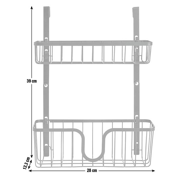 Argos Home 2 tier over door storage organiser in black - British product