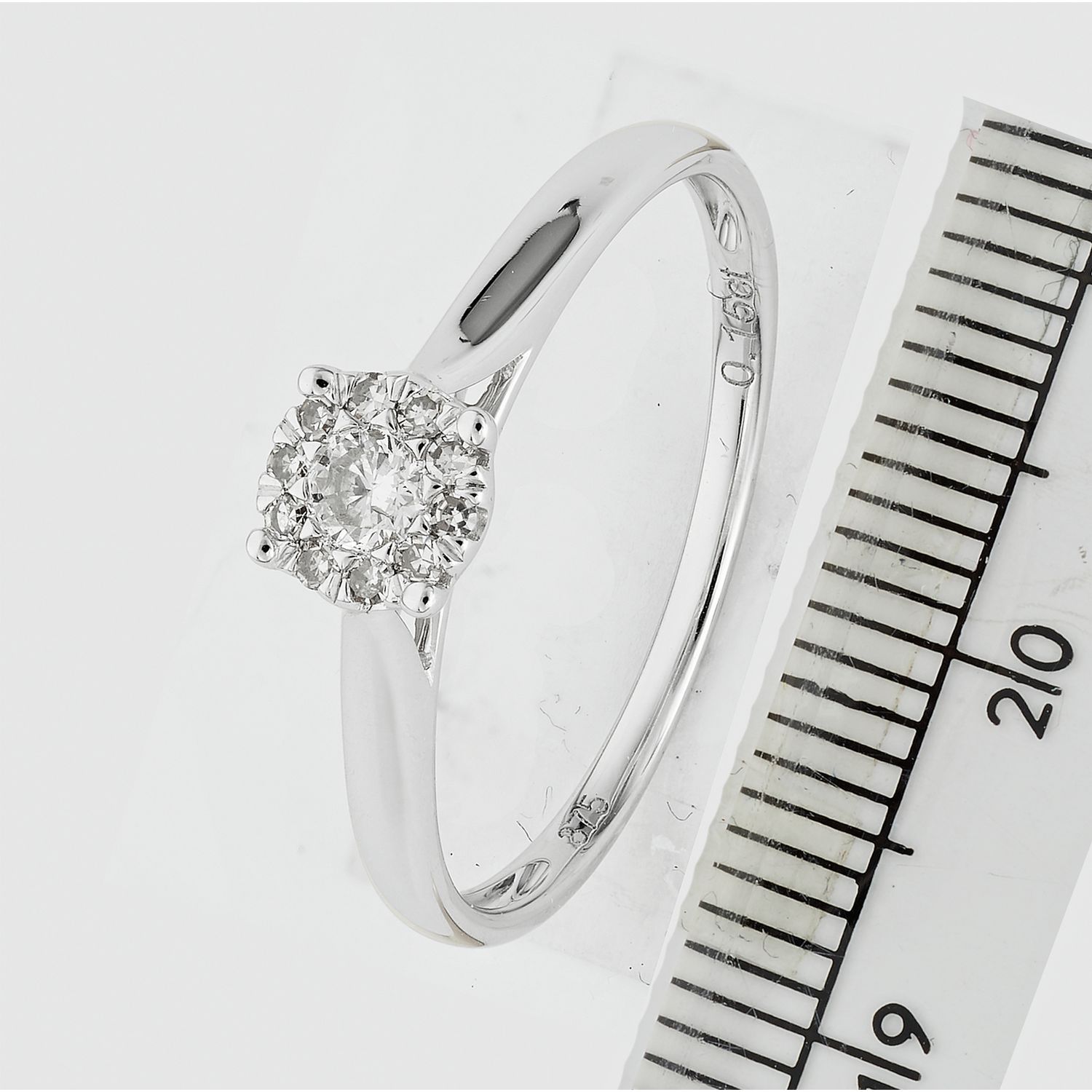 Revere 9ct White Gold 0.15ct Diamond Engagement Ring - K