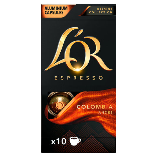 L'OR Espresso Colombia Intensity 8, Aluminium Coffee Capsules x10 All coffee Sainsburys   