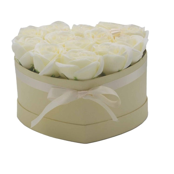 Merci Boutique cream roses soap bouquet heart, imported from the UK