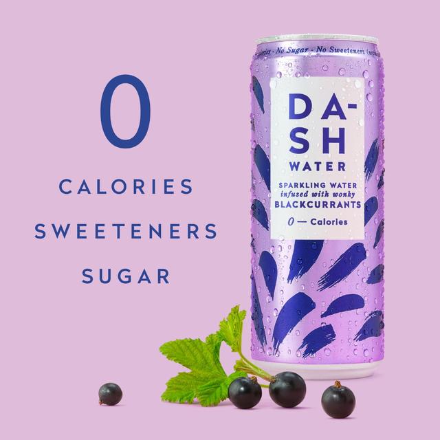 DASH Blackcurrant Infused Sparkling Water   4 x 330ml GOODS M&S   