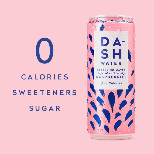 DASH Raspberry Infused Sparkling Water   4 x 330ml GOODS M&S   