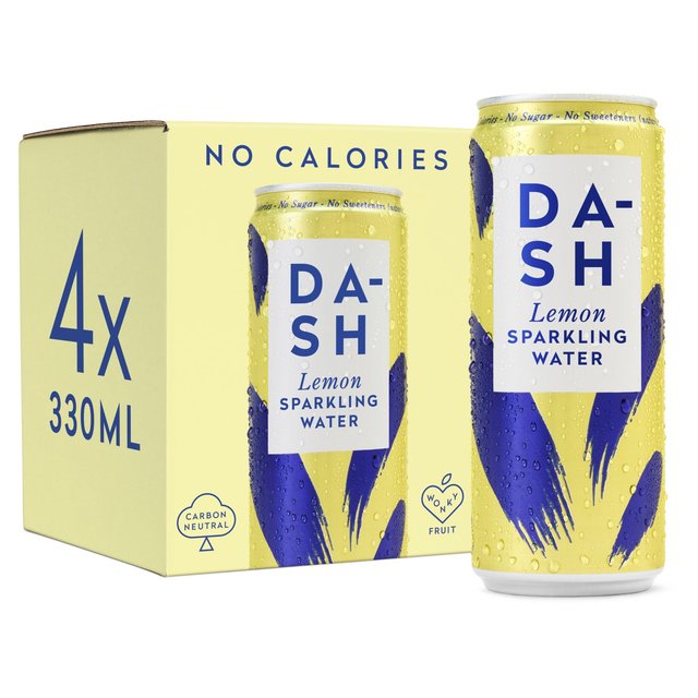 DASH Lemon Infused Sparkling Water   4 x 330ml GOODS M&S   