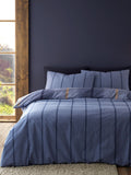 Catherine Lansfield Blue Supersoft 100% Brushed Cotton Melrose Tweed Check Duvet Cover Set