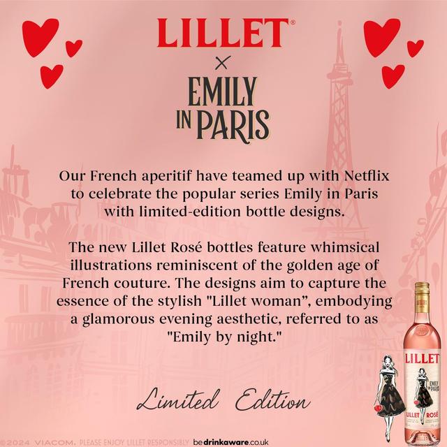 Lillet Rose x Emily in Paris 750ml   75cl GOODS M&S   