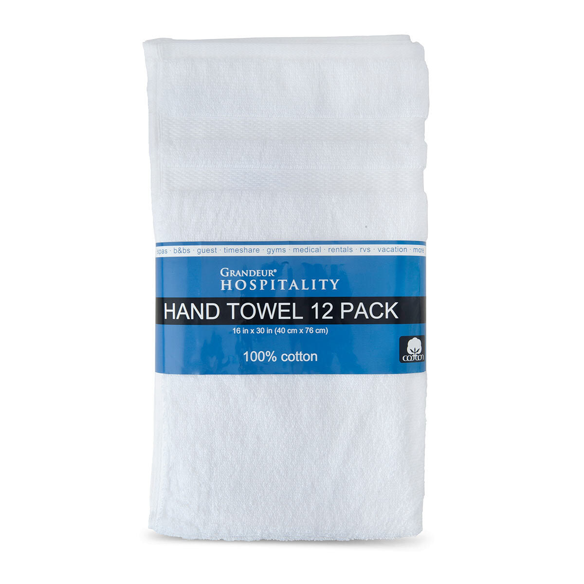Grandeur 100% cotton hand towels 12 pack (British brand)