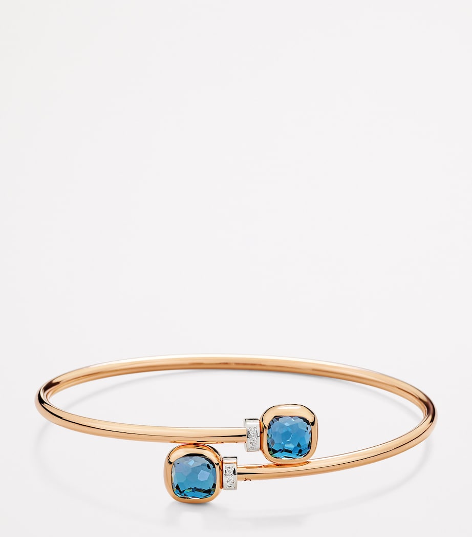 Pomellato Nudo bangle blue topaz diamond 18kt rose gold - British product