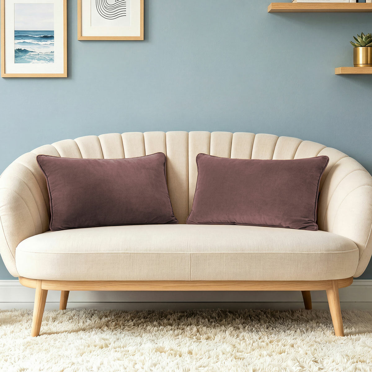 Sutton Place velvet cushion 2 pack 35x55 cm (British brand)