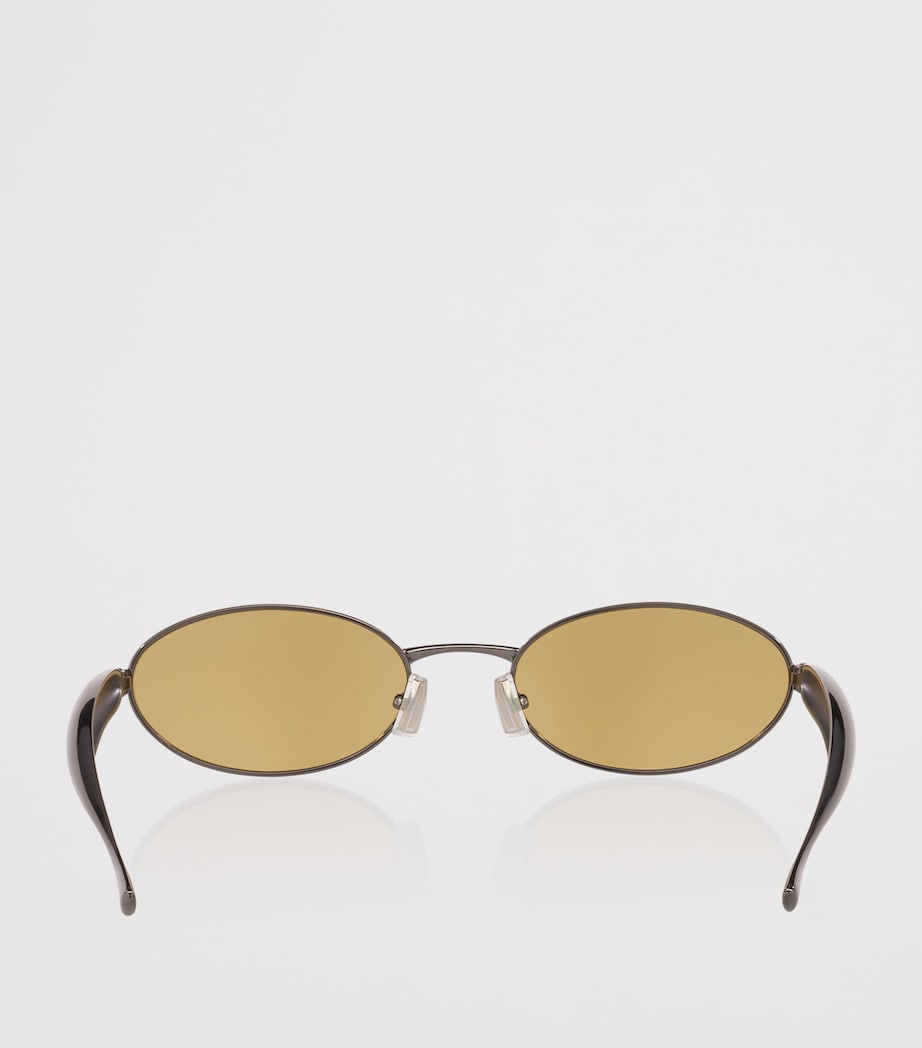 Bottega Veneta Oval Sardine sunglasses metal temples, imported from the UK